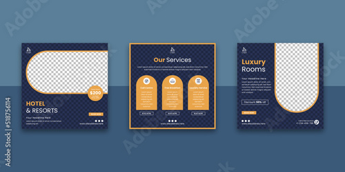 Hotel & Resort Social Media Post Template