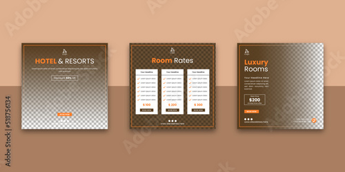 Hotel & Resort Social Media Post Template