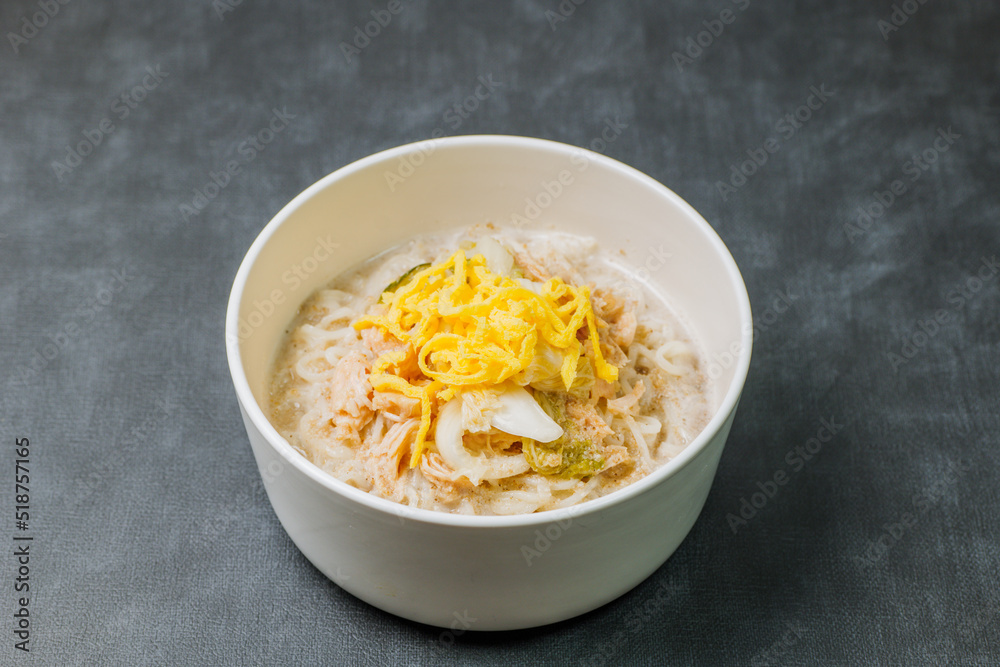 This dish consists of buckwheat noodles served in chilled chicken soup flavored with vinegar and mustard and topped with shredded chicken. Chogyeguksu is a dish commonly eaten in summer as it is belie This dish consists of buckwheat noodles served in chilled chicken soup flavored with vinegar and mustard and topped with shredded chicken. Chogyeguksu is a dish commonly eaten in summer as it is belie