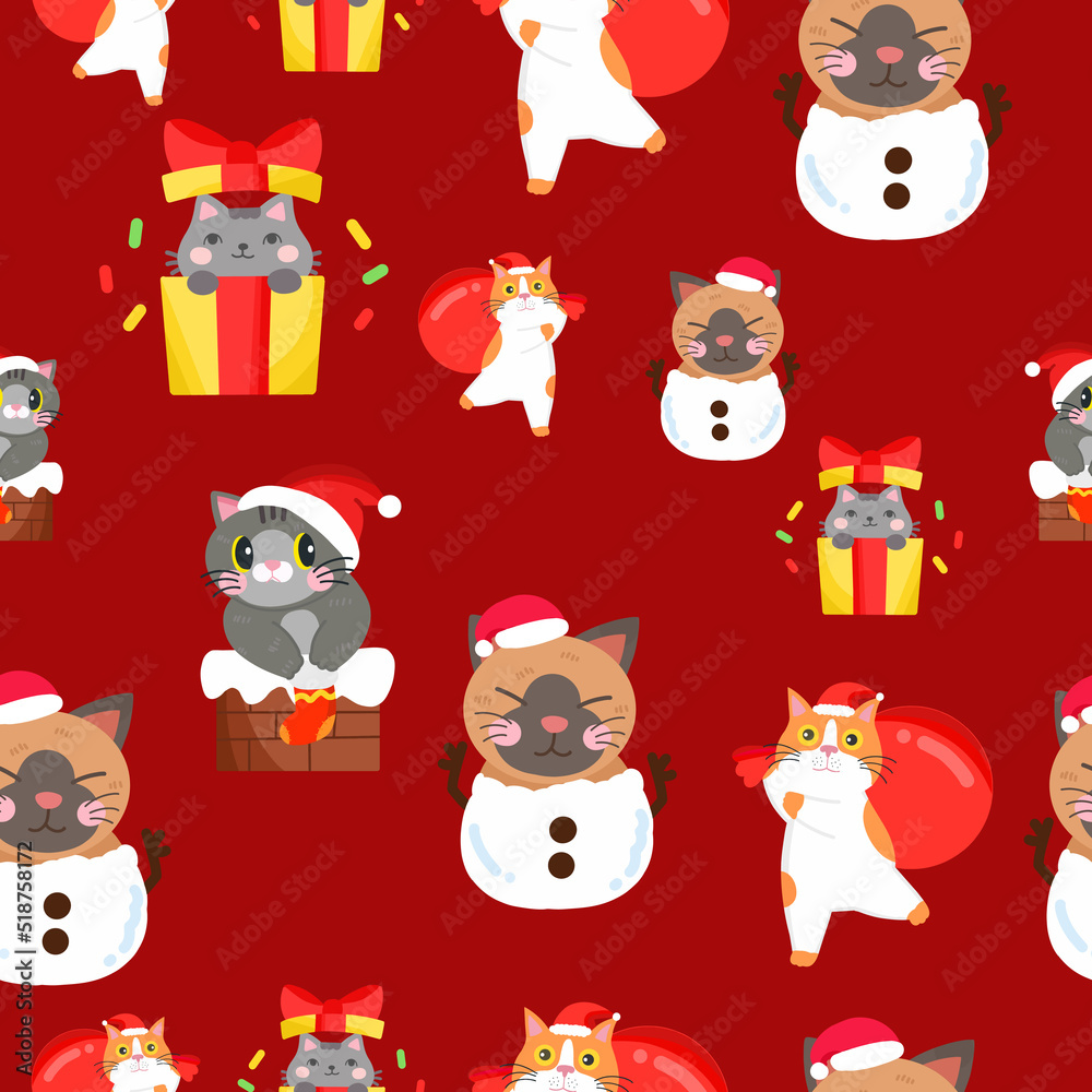 20080 Christmas Cat Drawing Images Stock Photos  Vectors  Shutterstock