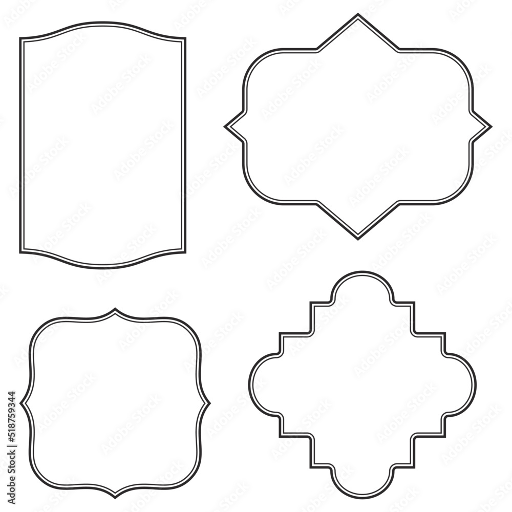 二重線のクラシカルな形のラベルをセットにしたイラスト素材 Stock Vector Adobe Stock