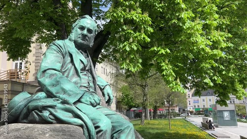 monument of poet Adalbert Stifter at Linz Landhaus photo