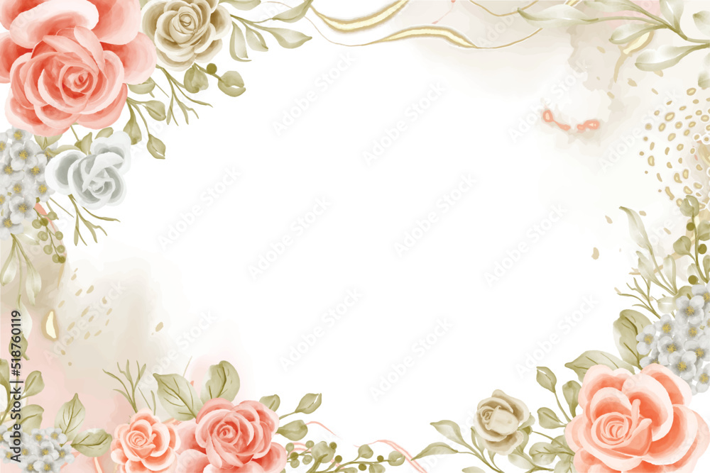 background white space with dark beige and blush rose and splash abstract