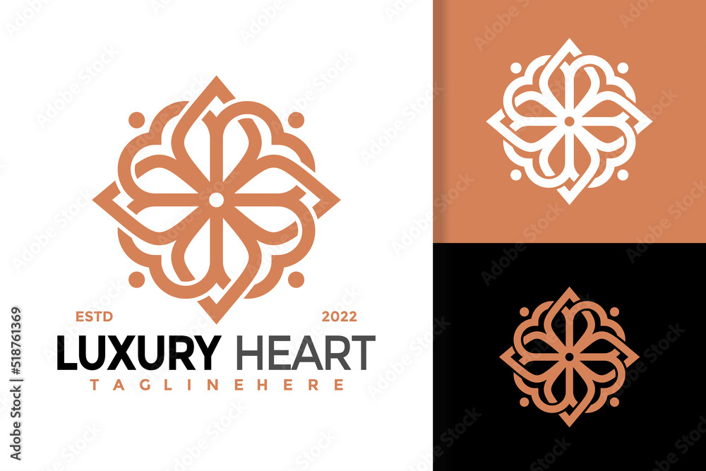 Luxury Flower Heart Line Logo Design, Brand Identity logos vector, modern logo, Logo Designs Vector Illustration Template Luxury Flower Heart Line Logo Design, Brand Identity logos vector, modern logo, Logo Designs Vector Illustration Template