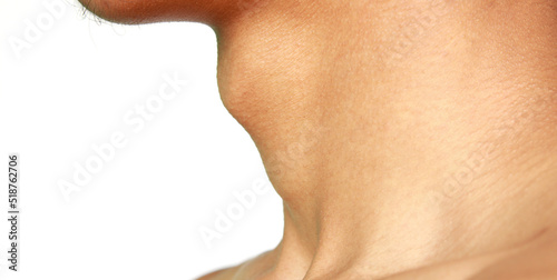 male adams apple with white background  photo
