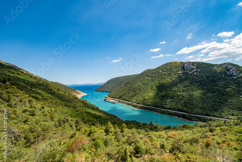 View over Raski Zaljev (Rasa Bay) from Plomin, Istra County, Croatia photo