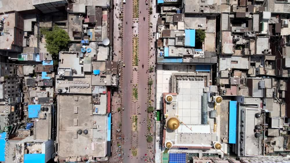 An Aerial Shot of Chandni Chowk Market at Delhi,India An Aerial Shot of Chandni Chowk Market at Delhi,India