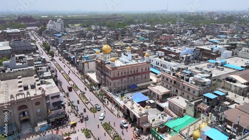 An Aerial Shot of Chandni Chowk Market at Delhi,India photo