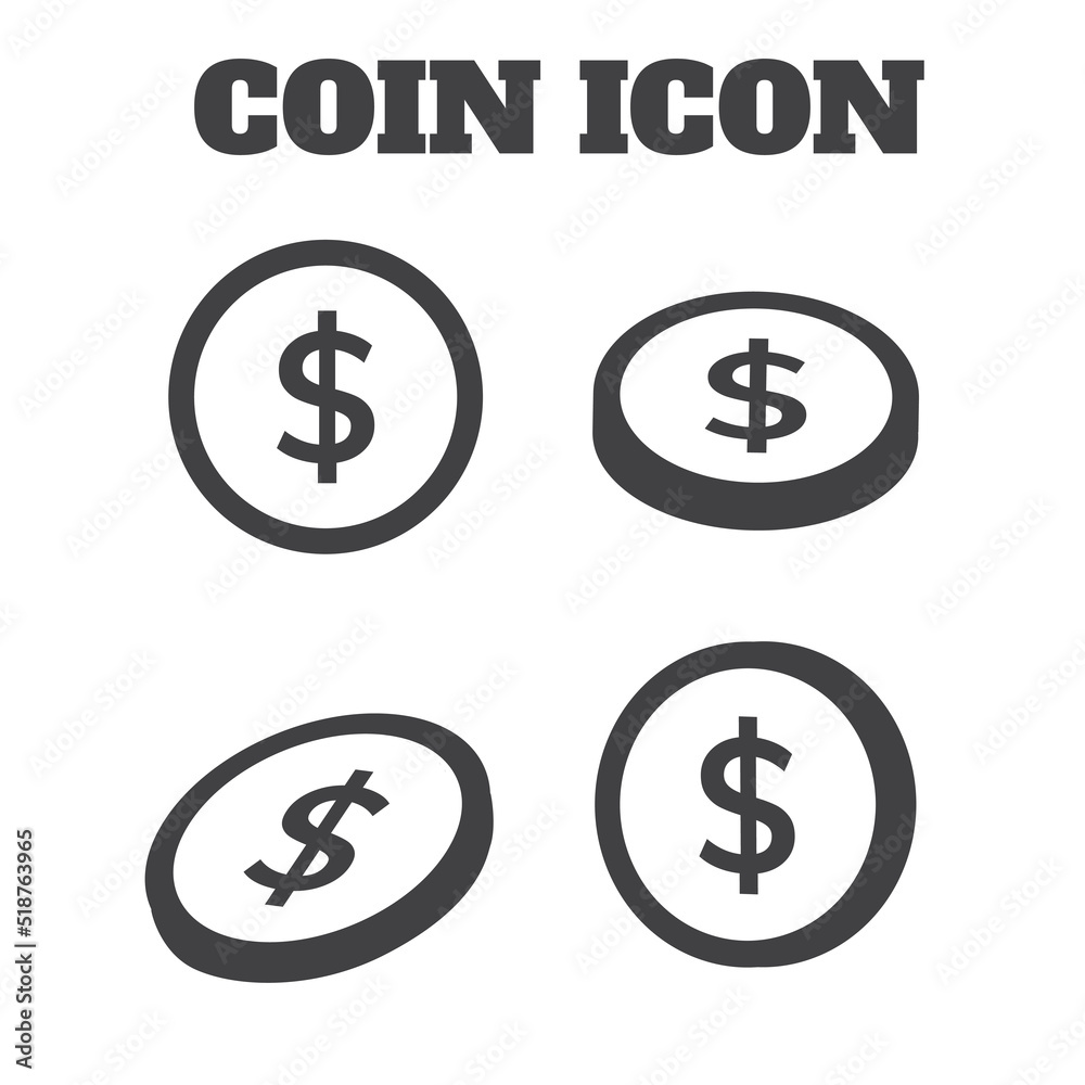 Coins related icons: thin vector icon set Coins related icons: thin vector icon set