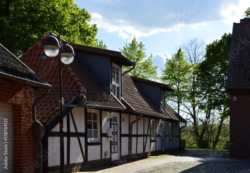 Historical Buildings in the Old Town of Nienburg at the River Weser, Lower Saxony photo