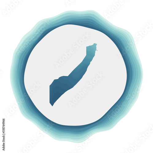 Somalia logo. Badge of the country. Layered circular sign around Somalia border shape. Radiant vector illustration.