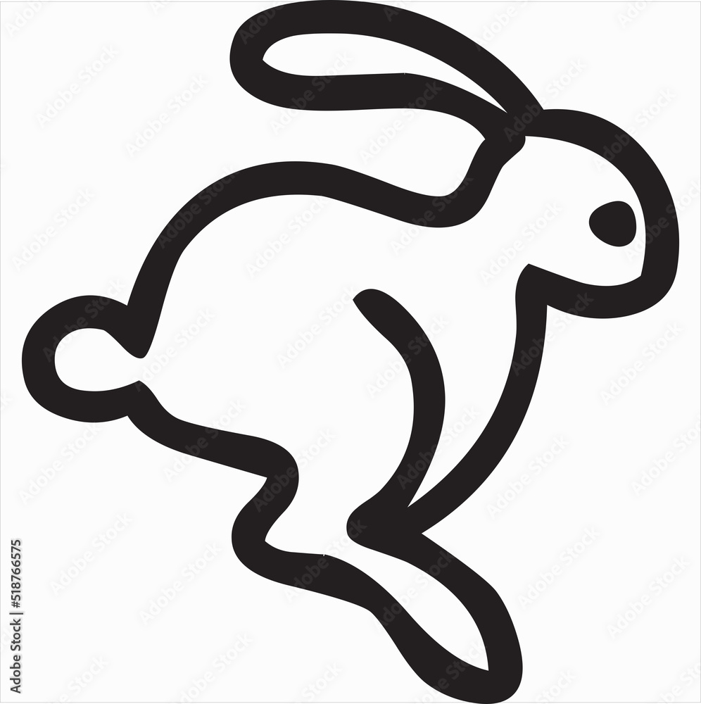 Vector, Image of rabbit icon, black and white color, transparent background
Vector, Image of rabbit icon, black and white color, transparent background