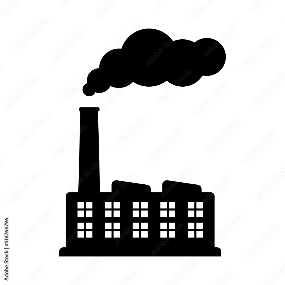 Factory vector icon isolated on white background Factory vector icon isolated on white background