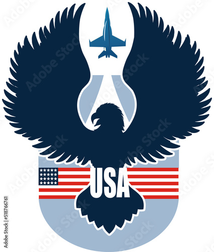 American Redoubtable  Eagle with USA flags