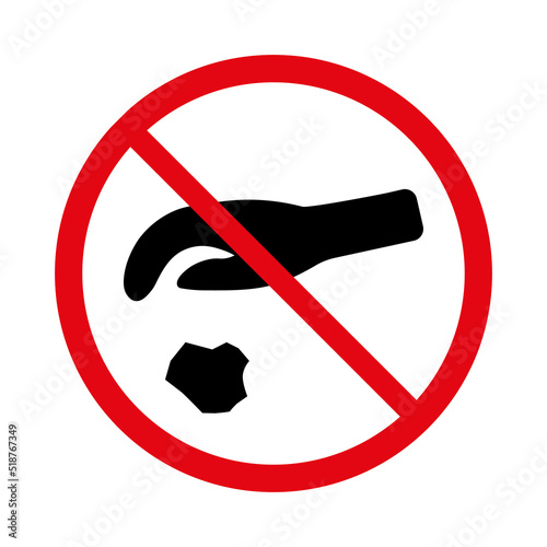 Throw trash ban vector sign on white background
