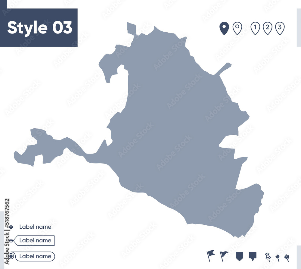 Republic Of Kalmykia, Russia - map isolated on white background. Outline map. Vector map. Shape map.