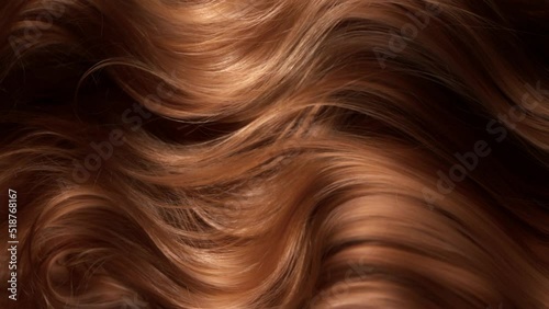 Super Slow Motion Shot of Waving Brown Hair at 1000 fps. photo