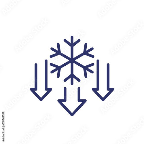 defrost line icon, vector sign