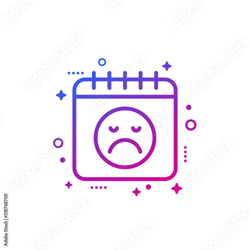 bad day icon with calendar and emoji