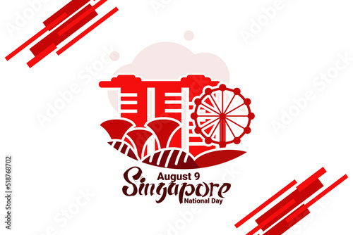 August 9, Singapore national day vector illustration. Suitable for greeting card, poster and banner.
