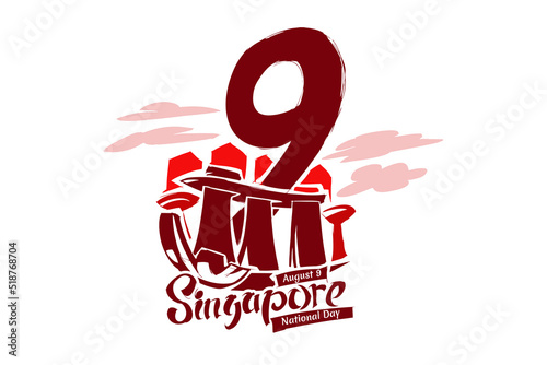 Photography August 9, Singapore national day vector illustration