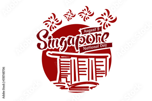Photography August 9, Singapore national day vector illustration