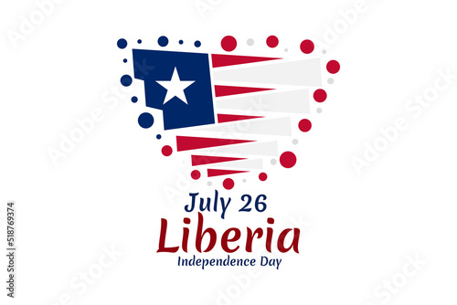 July 26, Independence Day of Liberia vector illustration. Suitable for greeting card, poster and banner.