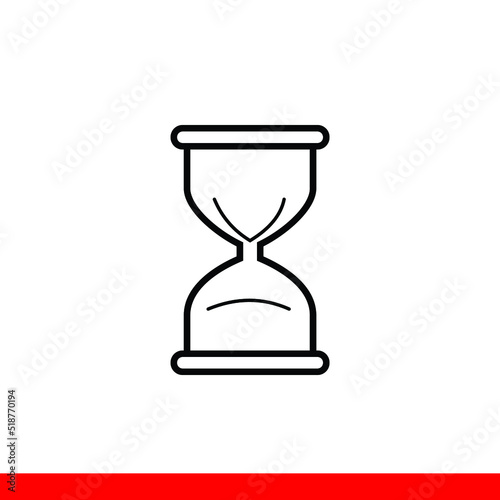 hourglass, vector line icon eps 10