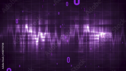 Flowing number one and zero text in binary code format in technology background. 3D rendering