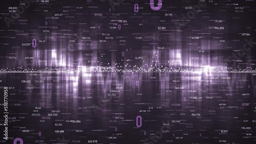 Flowing number one and zero text in binary code format in technology background. 3D rendering