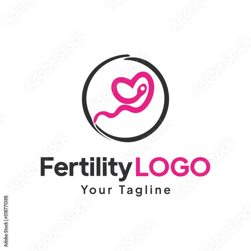 Fertility abstract vector logo illustration, concept for clinic template logo.