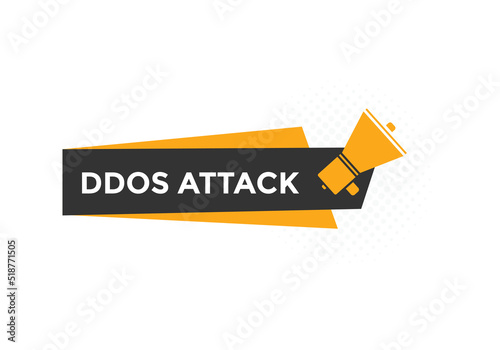 ddos attack text symbol. ddos attack text web template Vector Illustration.
