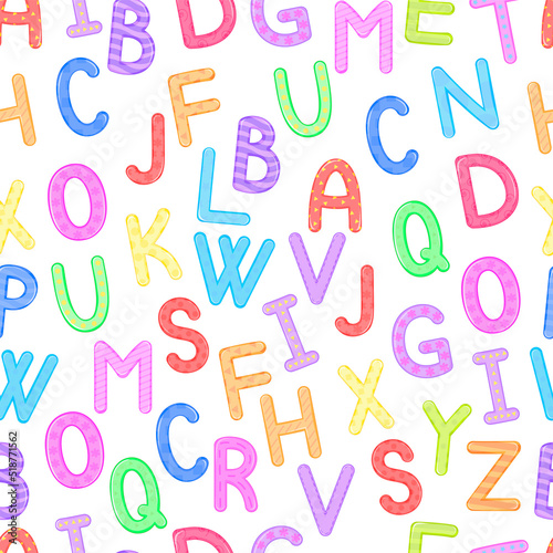 vector graphics cute English, vector seamless pattern