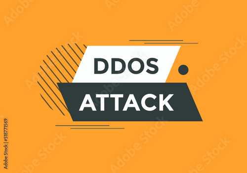 ddos attack text symbol. ddos attack text web template Vector Illustration. 