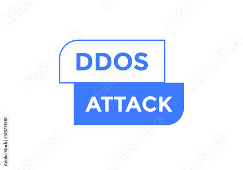 ddos attack text symbol. ddos attack text web template Vector Illustration. 