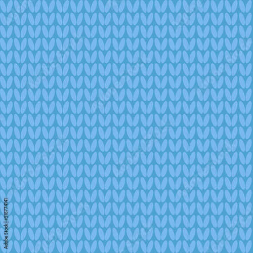 Blue knitted fabric, seamless pattern