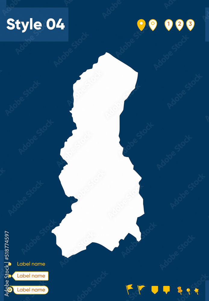 La Paz, Bolivia - map isolated on blue background. Outline map. Vector map.