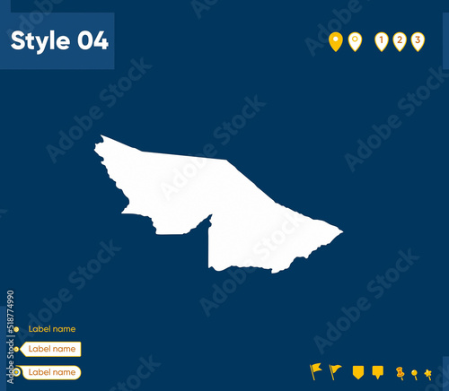 Acre, Brazil - map isolated on blue background. Outline map. Vector map.