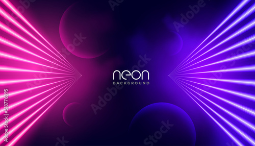perspective neon light lines cosmic style background
