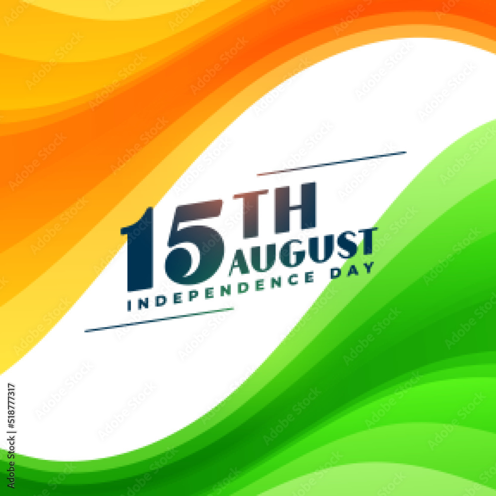 nice 15th august independence day tricolor background - obrazy, fototapety, plakaty 