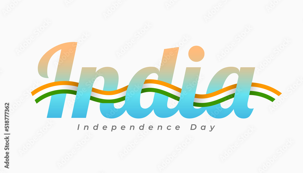 stylish india independence day text banner design
