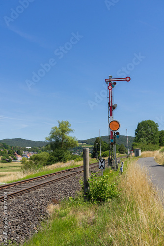 Railroad sign near the german city called Bad Salzschlirf