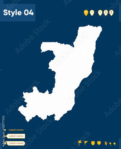 Congo - map isolated on blue background. Outline map. Vector map. © Александр Филинков