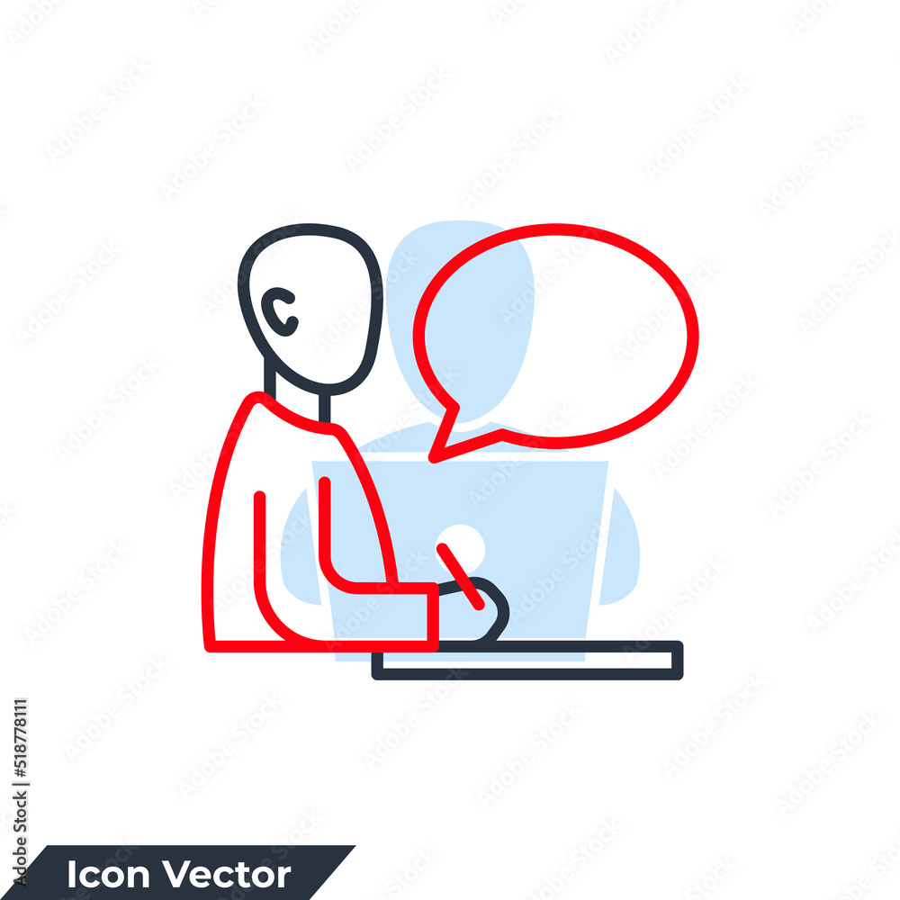 interview icon logo vector illustration. Conference symbol template for graphic and web design collection interview icon logo vector illustration. Conference symbol template for graphic and web design collection