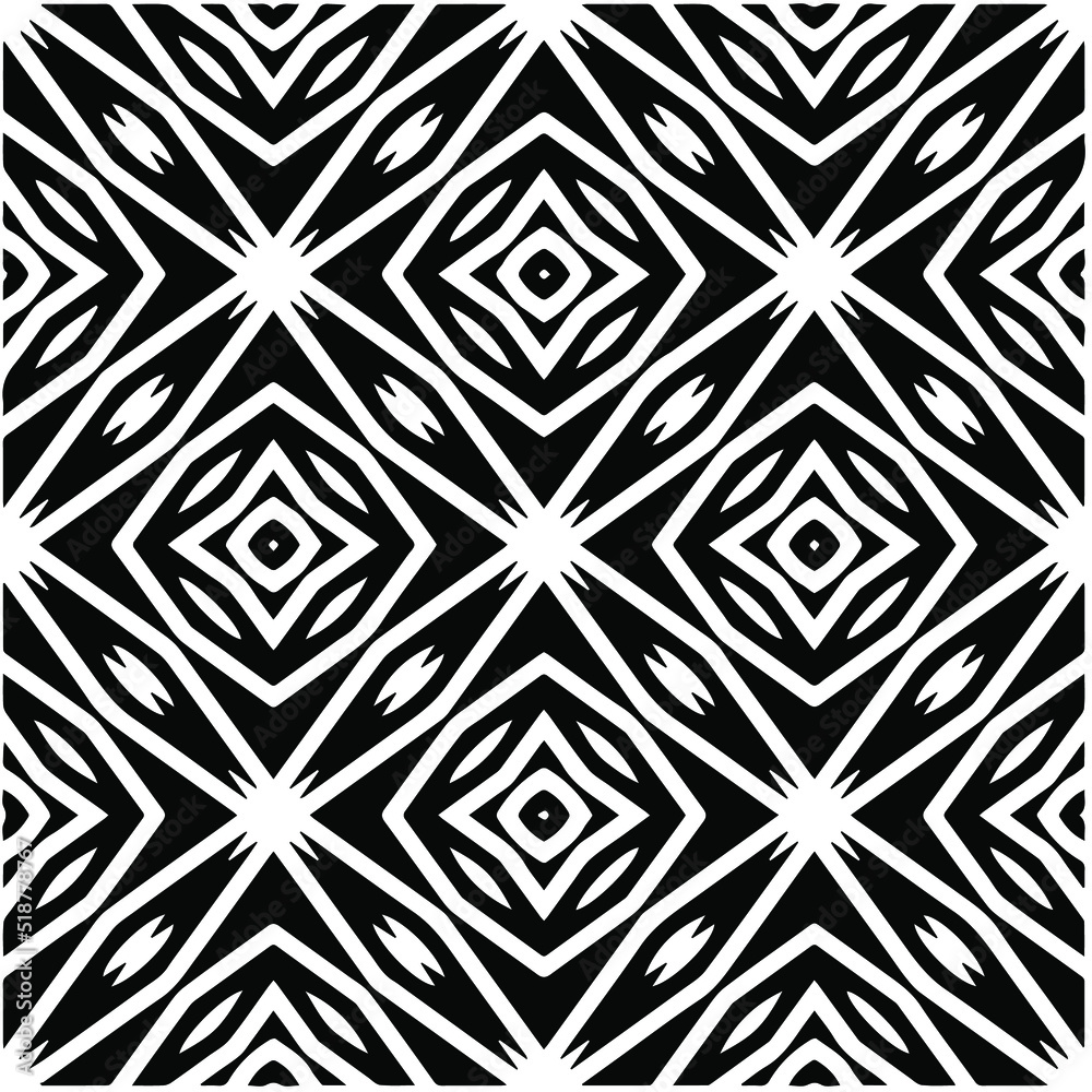 Abstract background with black and white pattern. Unique geometric vector swatch. Perfect for site backdrop, wrapping paper, wallpaper, textile and surface design. 