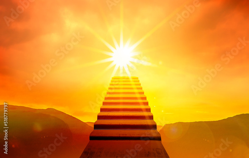 Goldene Treppenstufen zum Himmel