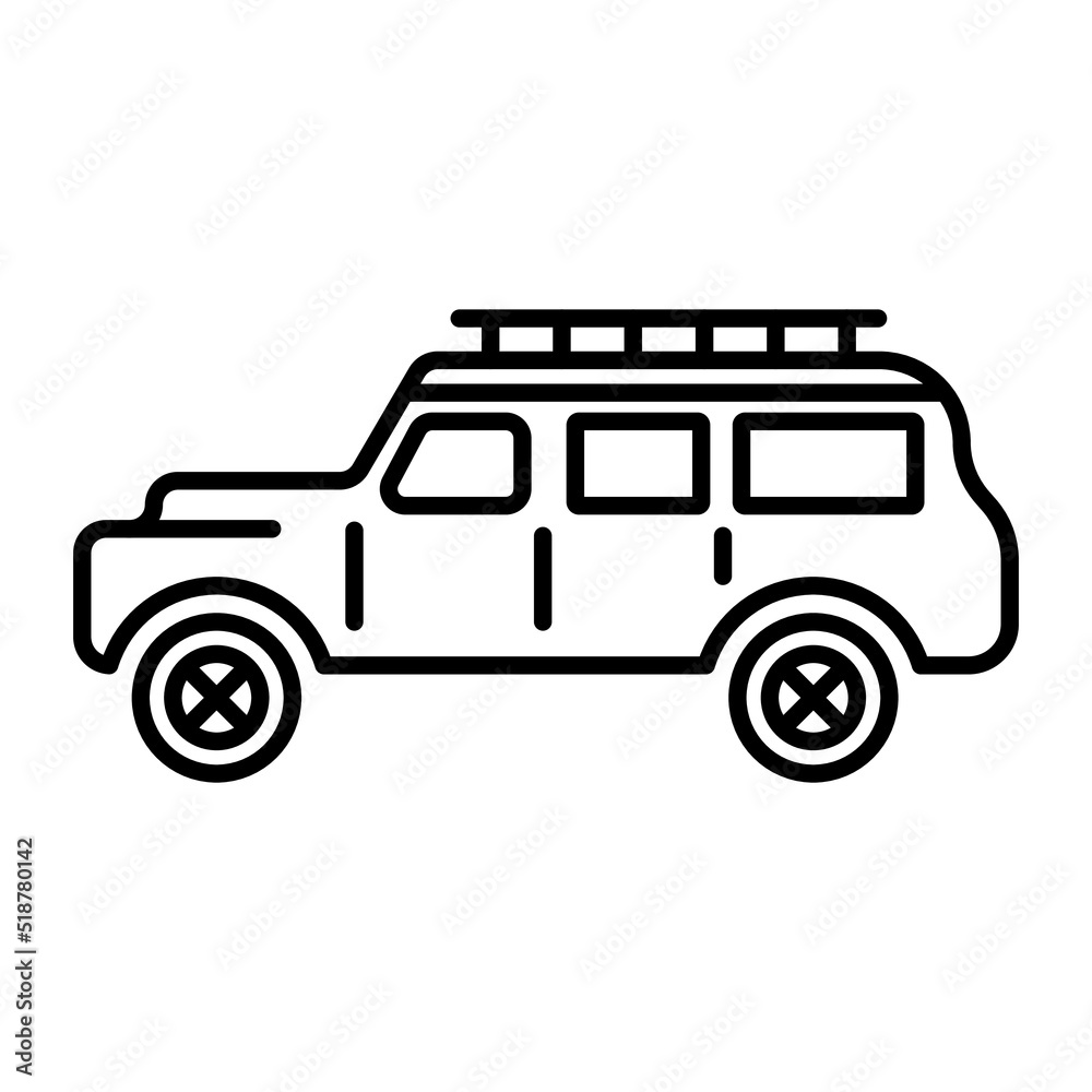 Safari Car icon - editable stroke
