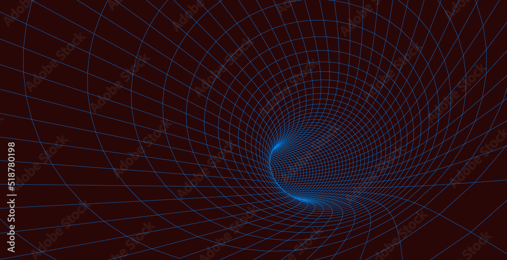 Abstract illustration. 3D corridor mesh. Frame tunnel. Abstract illustration. 3D corridor mesh. Frame tunnel.