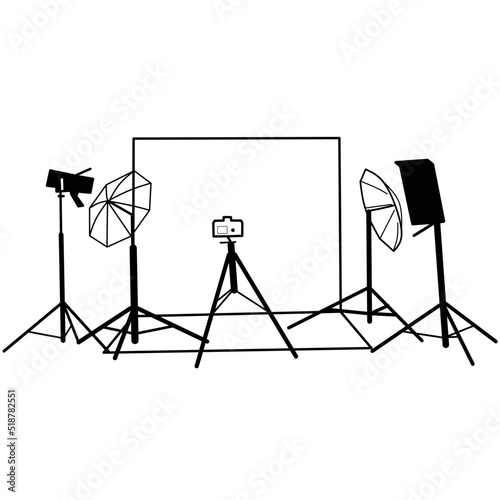Ilustration vector of set photography and lighting for photography, wedding and more