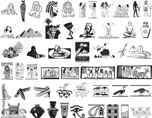 Foto Egypt selected character collection vector